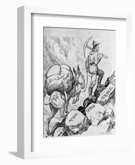 The New Order Political Cartoon-Lute Pease-Framed Giclee Print