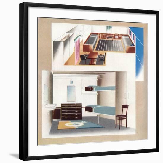 The New Orient Liner Contributes Toward a New Standard of Decoration, 1935-null-Framed Giclee Print