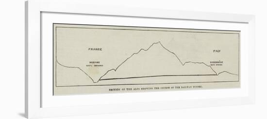 The New Overland Route and the Railway Tunnel of the Alps-null-Framed Giclee Print