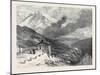 The New Overland Route to India: the Railway over the Alps Summit of Mont Cenis and Lake 1869-null-Mounted Giclee Print