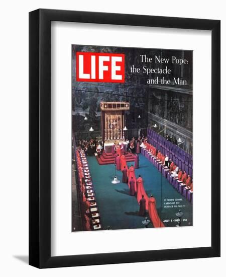 The New Pope, Vatican Interior, July 5, 1963-Dmitri Kessel-Framed Premium Photographic Print