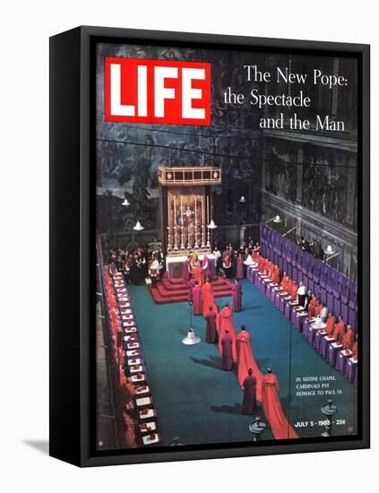 The New Pope, Vatican Interior, July 5, 1963-Dmitri Kessel-Framed Stretched Canvas