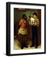 The New Puppy-John George Brown-Framed Giclee Print