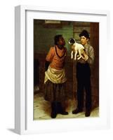 The New Puppy-John George Brown-Framed Giclee Print