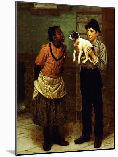 The New Puppy-John George Brown-Mounted Giclee Print