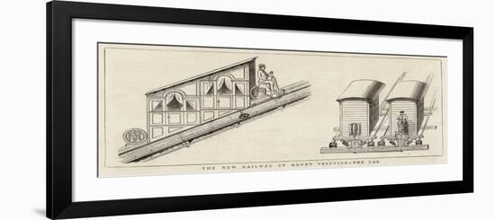 The New Railway Up Mount Vesuvius, the Car-null-Framed Giclee Print