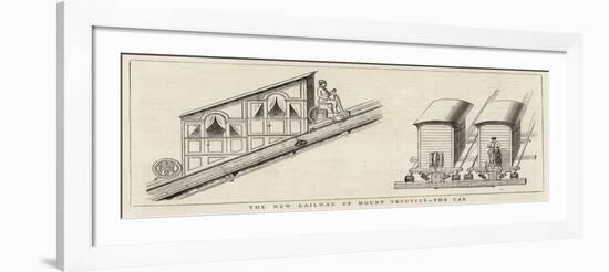 The New Railway Up Mount Vesuvius, the Car-null-Framed Giclee Print