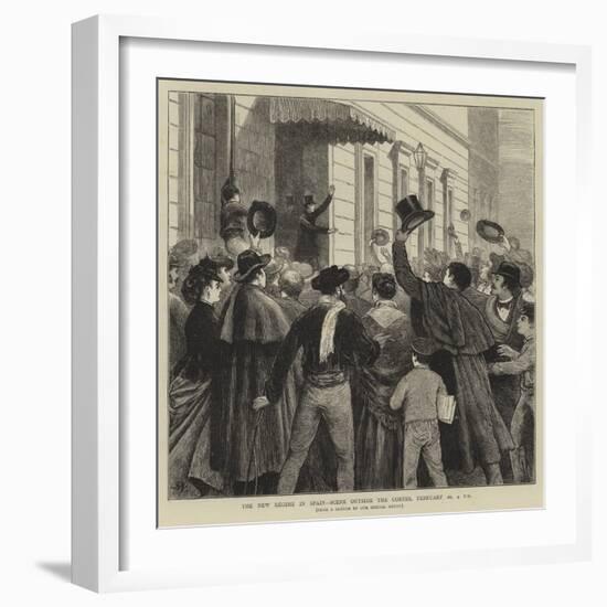 The New Regime in Spain, Scene Outside the Cortes, 10 February, 4 Pm-Joseph Nash-Framed Giclee Print
