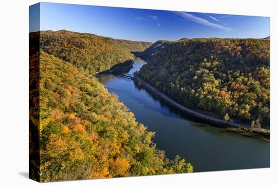 The New River Gorge, Hawks Nest State Park, Autumn, West Virginia, USA-Chuck Haney-Stretched Canvas