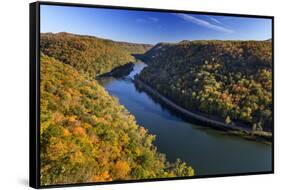 The New River Gorge, Hawks Nest State Park, Autumn, West Virginia, USA-Chuck Haney-Framed Stretched Canvas