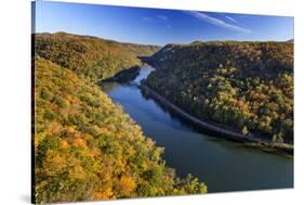 The New River Gorge, Hawks Nest State Park, Autumn, West Virginia, USA-Chuck Haney-Stretched Canvas