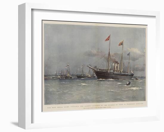 The New Royal Yacht Victoria and Albert, Launched by the Duchess of York at Pembroke Dockyard-Eduardo de Martino-Framed Giclee Print