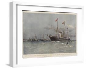 The New Royal Yacht Victoria and Albert, Launched by the Duchess of York at Pembroke Dockyard-Eduardo de Martino-Framed Giclee Print