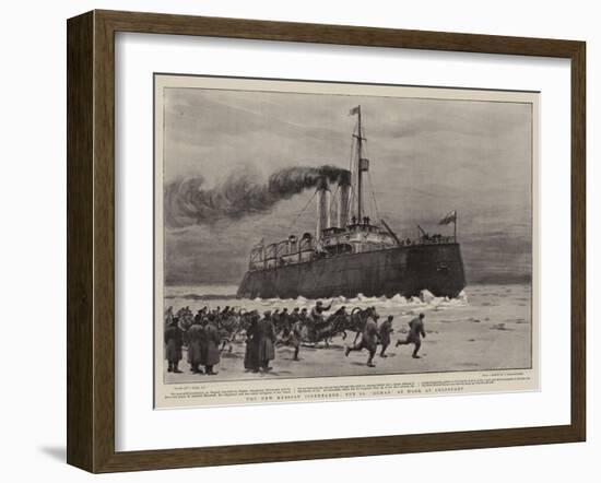 The New Russian Icebreaker, the S S Ermak at Work at Cronstadt-Joseph Nash-Framed Giclee Print