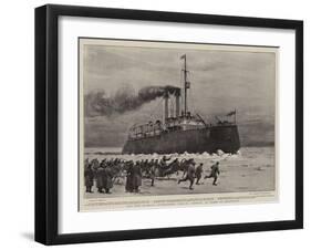 The New Russian Icebreaker, the S S Ermak at Work at Cronstadt-Joseph Nash-Framed Giclee Print