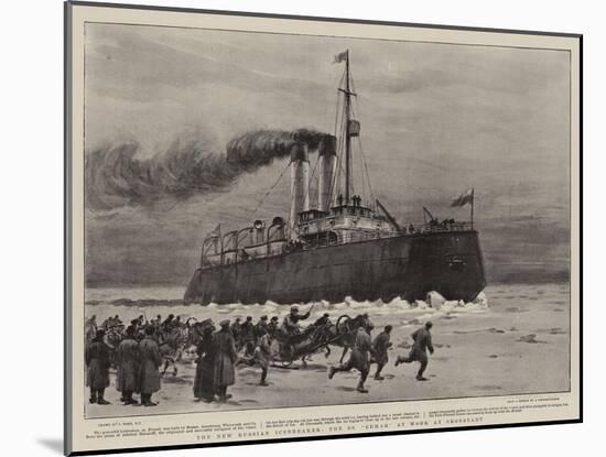 The New Russian Icebreaker, the S S Ermak at Work at Cronstadt-Joseph Nash-Mounted Giclee Print