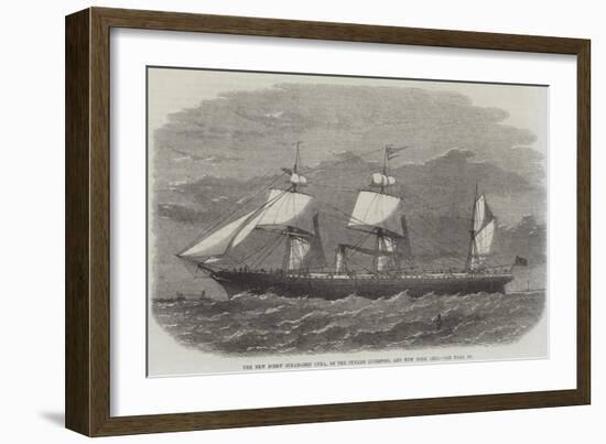 The New Screw Steam-Ship Cuba, of the Cunard Liverpool and New York Line-Edwin Weedon-Framed Giclee Print