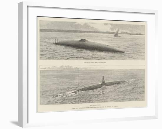 The New Spanish Submarine Torpedo-Vessel, El Peral, at Cadiz-null-Framed Giclee Print