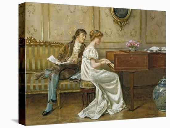 The New Spinet-George Goodwin Kilburne-Stretched Canvas