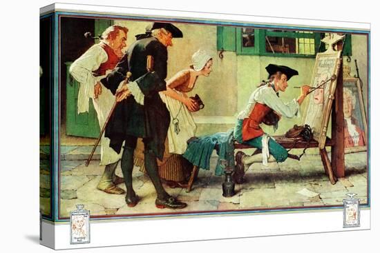 "The New Tavern Sign", February 22,1936-Norman Rockwell-Stretched Canvas