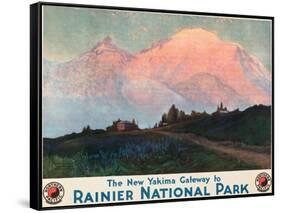 The New Yakima Gateway to Rainier National Park Poster, Circa 1925-Sidney Laurence-Framed Stretched Canvas