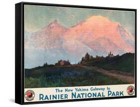 The New Yakima Gateway to Rainier National Park Poster, Circa 1925-Sidney Laurence-Framed Stretched Canvas