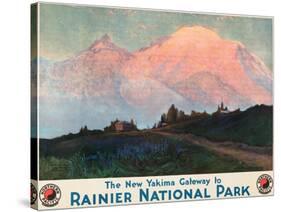 The New Yakima Gateway to Rainier National Park Poster, Circa 1925-Sidney Laurence-Stretched Canvas