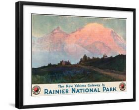 The New Yakima Gateway to Rainier National Park Poster, Circa 1925-Sidney Laurence-Framed Giclee Print