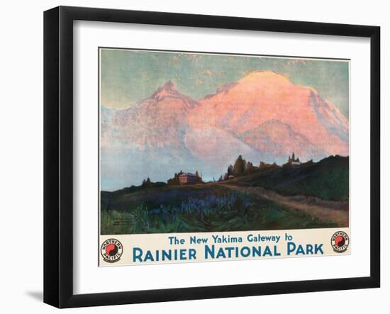 The New Yakima Gateway to Rainier National Park Poster, Circa 1925-Sidney Laurence-Framed Giclee Print