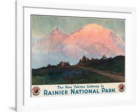 The New Yakima Gateway to Rainier National Park Poster, Circa 1925-Sidney Laurence-Framed Giclee Print