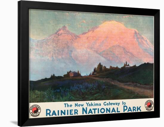 The New Yakima Gateway to Rainier National Park Poster, Circa 1925-Sidney Laurence-Framed Giclee Print