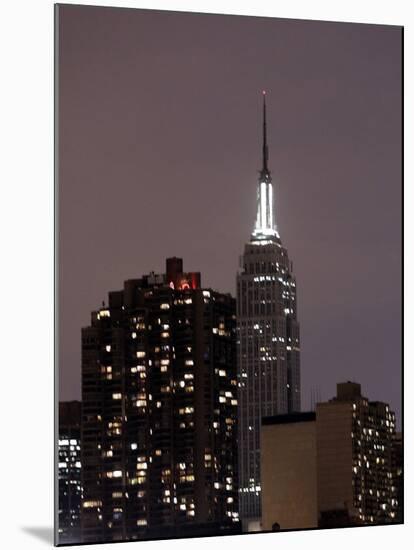 The New York City Skyline is Darker as Many Buildings are Conserving Power-null-Mounted Photographic Print