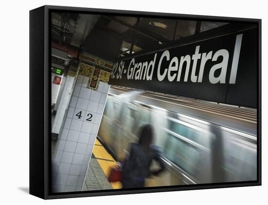 The New York City Subway.-Jon Hicks-Framed Stretched Canvas