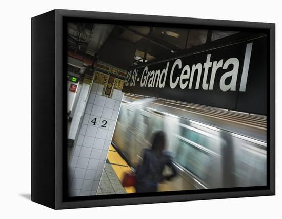 The New York City Subway.-Jon Hicks-Framed Stretched Canvas