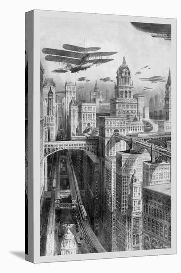 The New York of the Future as Imagined in 1911-Richard Rummell-Stretched Canvas