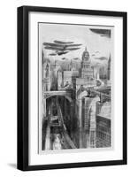 The New York of the Future as Imagined in 1911-Richard Rummell-Framed Art Print