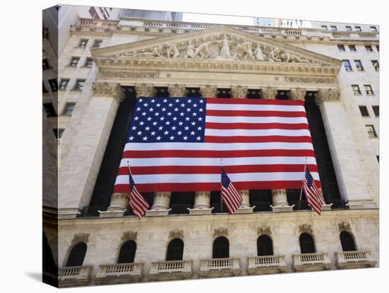 The New York Stock Exchange, Broad Street, Wall Street, Manhattan-Amanda Hall-Stretched Canvas