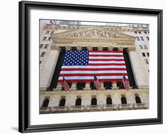 The New York Stock Exchange, Broad Street, Wall Street, Manhattan-Amanda Hall-Framed Photographic Print