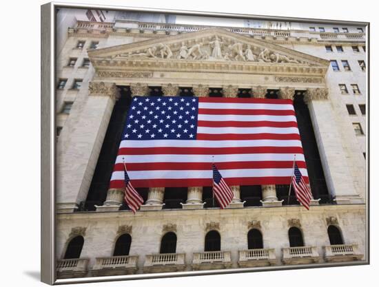 The New York Stock Exchange, Broad Street, Wall Street, Manhattan-Amanda Hall-Framed Photographic Print