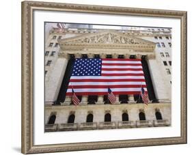 The New York Stock Exchange, Broad Street, Wall Street, Manhattan-Amanda Hall-Framed Photographic Print