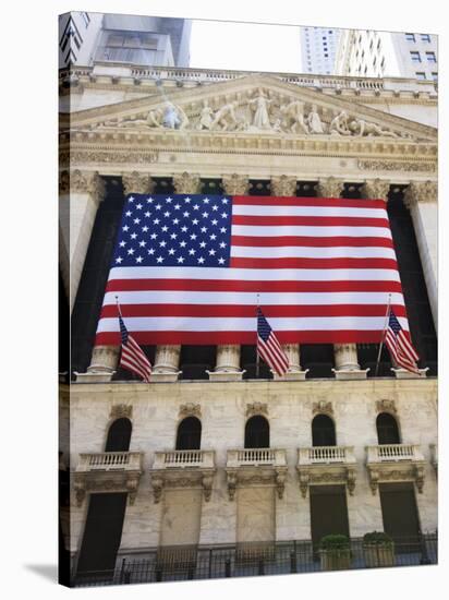 The New York Stock Exchange, Broad Street, Wall Street, Manhattan-Amanda Hall-Stretched Canvas