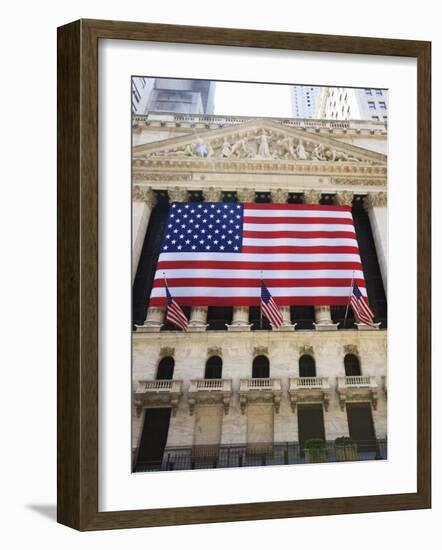 The New York Stock Exchange, Broad Street, Wall Street, Manhattan-Amanda Hall-Framed Photographic Print