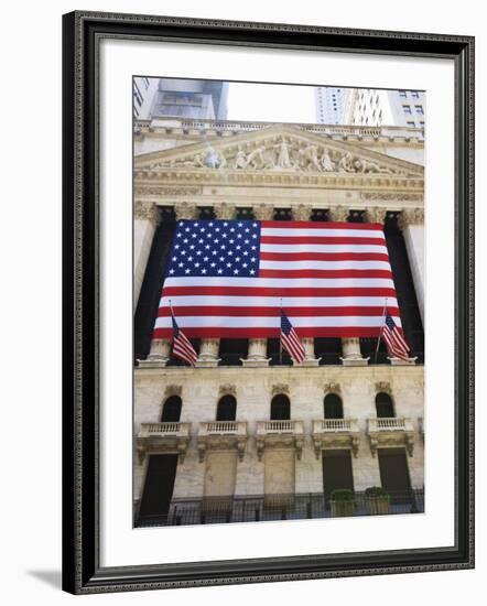 The New York Stock Exchange, Broad Street, Wall Street, Manhattan-Amanda Hall-Framed Photographic Print