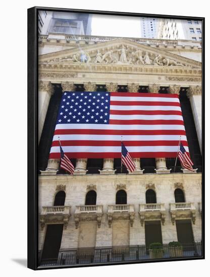 The New York Stock Exchange, Broad Street, Wall Street, Manhattan-Amanda Hall-Framed Photographic Print