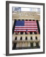 The New York Stock Exchange, Broad Street, Wall Street, Manhattan-Amanda Hall-Framed Photographic Print