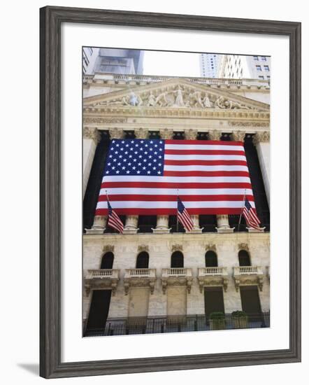 The New York Stock Exchange, Broad Street, Wall Street, Manhattan-Amanda Hall-Framed Photographic Print