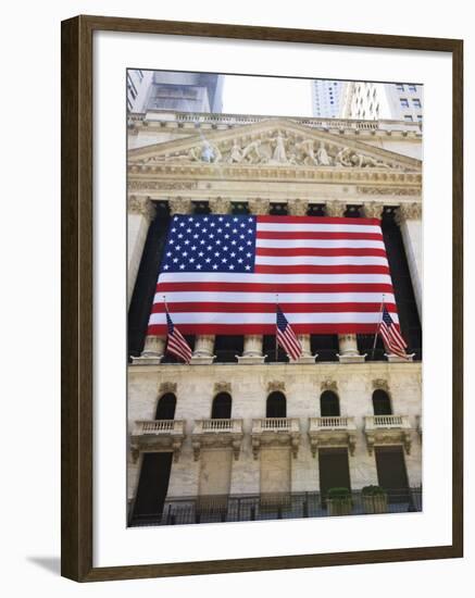 The New York Stock Exchange, Broad Street, Wall Street, Manhattan-Amanda Hall-Framed Photographic Print