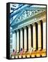 The New York Stock Exchange Building, Wall Street, Manhattan, NYC, White Frame, Colors Photography-Philippe Hugonnard-Framed Stretched Canvas