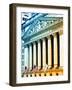 The New York Stock Exchange Building, Wall Street, Manhattan, NYC, White Frame, Colors Photography-Philippe Hugonnard-Framed Art Print