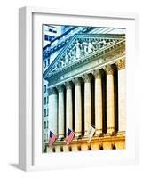 The New York Stock Exchange Building, Wall Street, Manhattan, NYC, White Frame, Colors Photography-Philippe Hugonnard-Framed Art Print